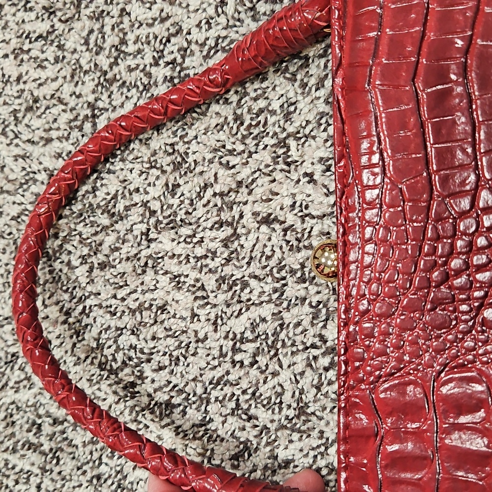 Isaac Mizrahi Red Crocodile-Embossed Clutch - Picture 3 of 12